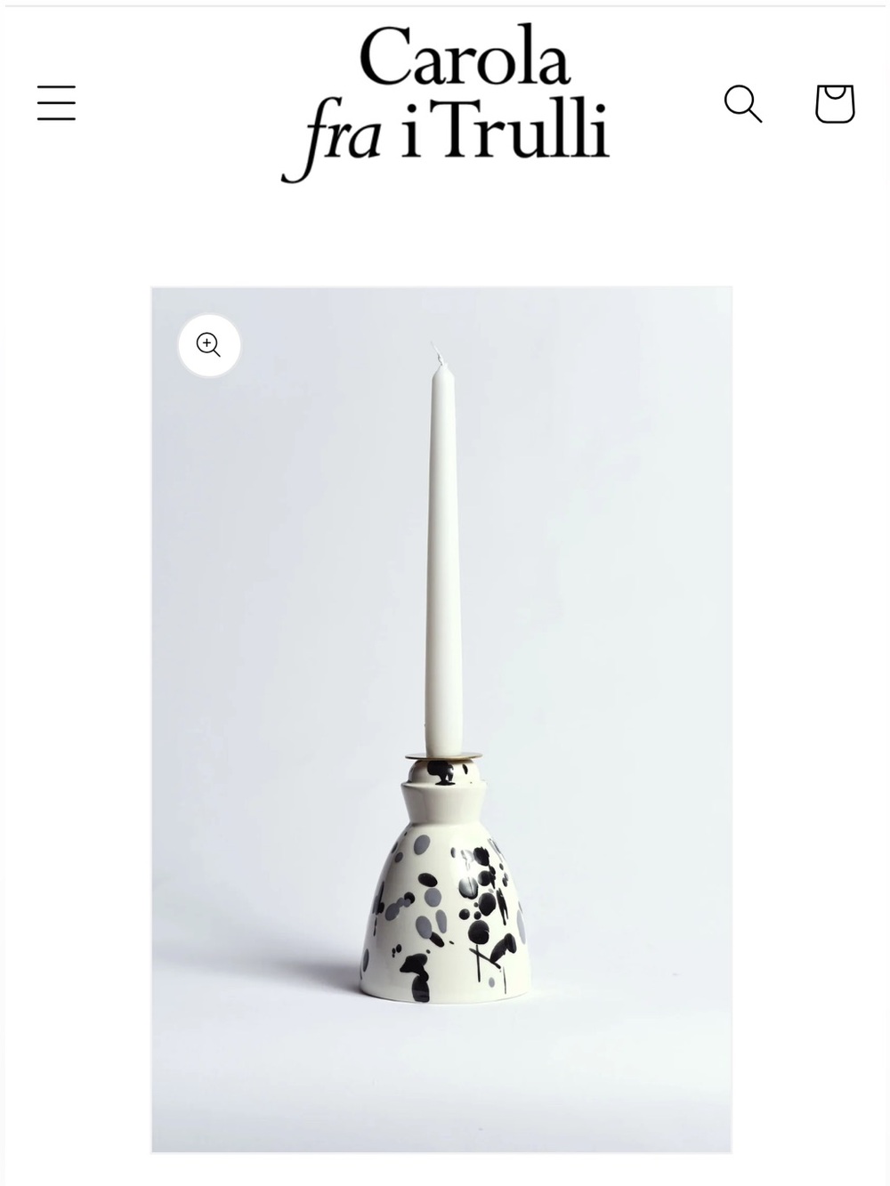 CANDELIERE Carola fra i Trulli Mandorlo and 4 White Candle Holder